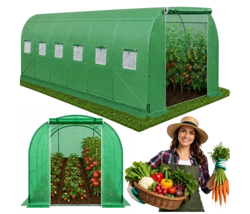 Foil Tunnel Garden Greenhouse 6x3x2m Foil 18m² UV-4 Premium