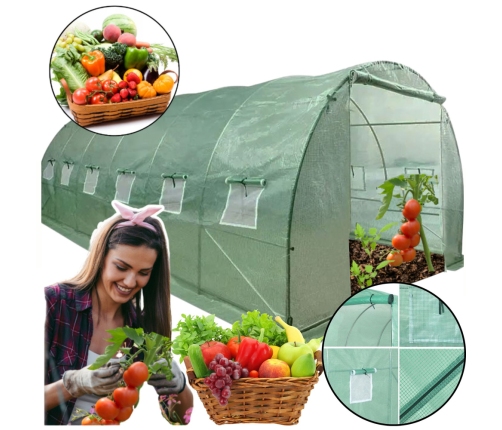 Foil Tunnel Garden Greenhouse 6x3x2m Foil 18m² UV-4 Premium