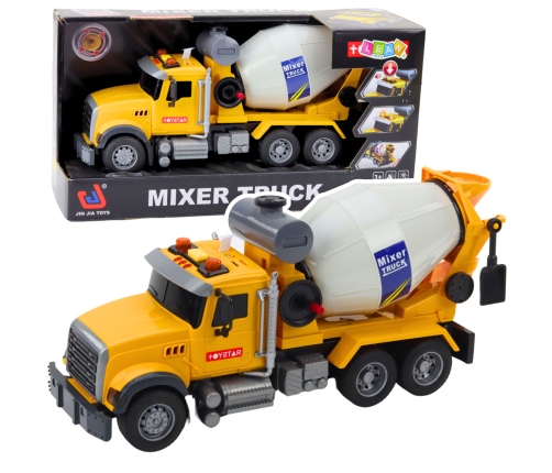 Truck Concrete Mixer Rotating Drum Lights Sounds Yellow