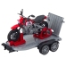 Off-road Vehicle Set with Tow Truck and Motorcycle Lights and Sounds Green
