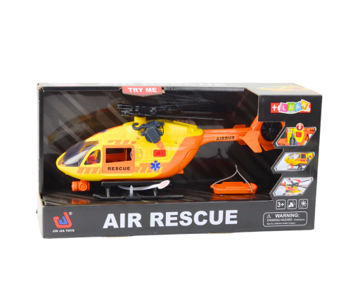 Rescue Helicopter Hook Stretcher Lights Sounds Orange 1:12