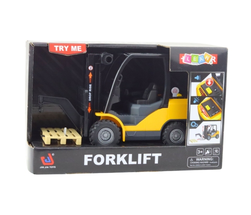 Forklift Moving Forks Pallet Lights Sounds Yellow