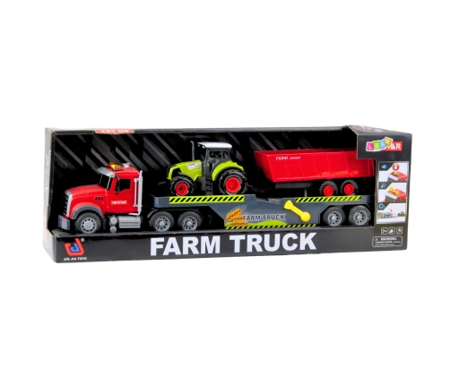 Set Truck Tractor with Trailer Lights and Sounds Red