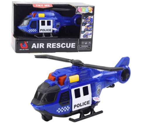 Police Helicopter with Crane Lights Sounds Blue