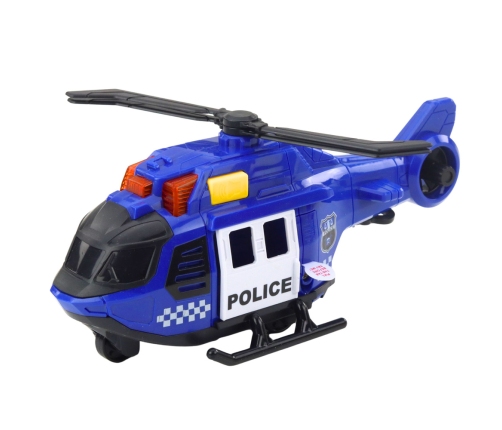 Police Helicopter with Crane Lights Sounds Blue