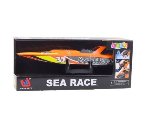 Boat Motorboat Wind-Up Mechanism for Water Orange