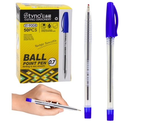 Ballpoint Pen With Cap Blue Ink Tip 0.7mm