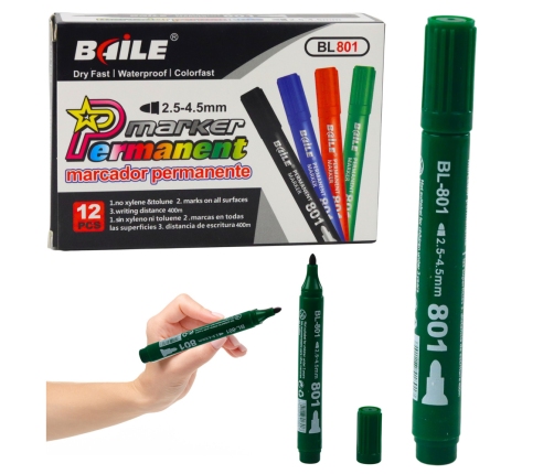 Permanent Marker Waterproof Green 2.5-4.5 mm
