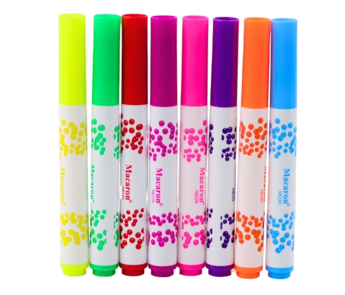 Set of Neon Markers for School, Water-Based Ink, Colorful, 8 pcs