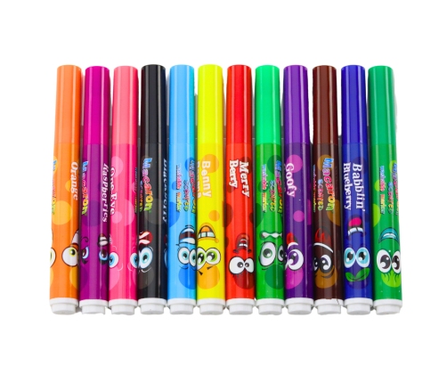Markers, felt-tip pens, intense colors, fragrant, 12 pcs.