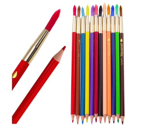 Watercolor Pencils With Brushes 2in1 Colored 12 Pcs