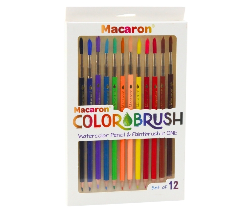 Watercolor Pencils With Brushes 2in1 Colored 12 Pcs