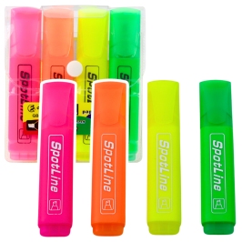Set of Neon Highlighters Markers for Office and School 4 pcs