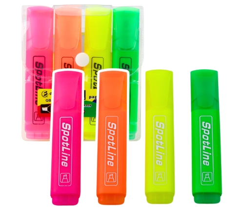Set of Neon Highlighters Markers for Office and School 4 pcs