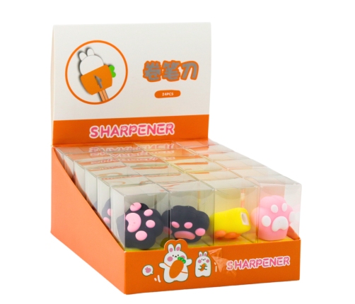Cat Paw Sharpener Pink Black Yellow 8cm