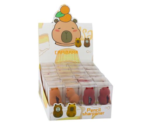 Sharpener for thin pencils, school, office, Capybara, brown