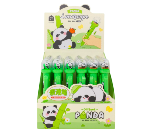 Green Panda Gel Pen Dome Blue Ink 0.5mm