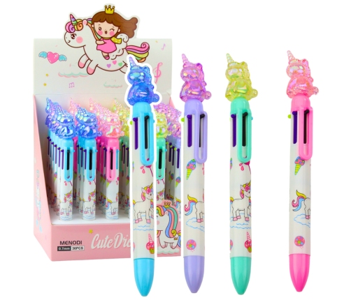Multicolor Pen 6 Colors Unicorn Figure 0.7mm