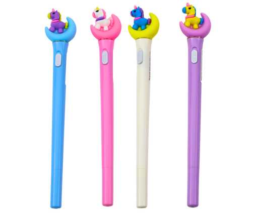 Unicorn On The Moon Glowing Ballpoint Pen Blue Ink 0.7mm Mix