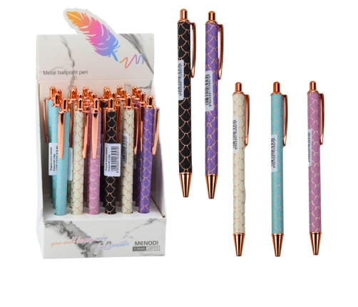 Metal Ballpoint Pen Automatic Scale Effect Blue Ink 1.0mm