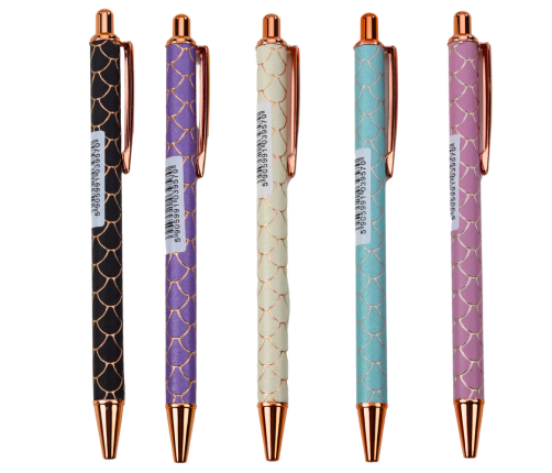 Metal Ballpoint Pen Automatic Scale Effect Blue Ink 1.0mm