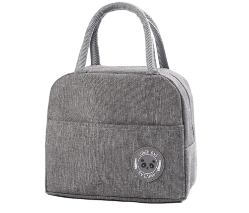 Thermal Insulating Breakfast Bag Lunch Bag Gray 23cm