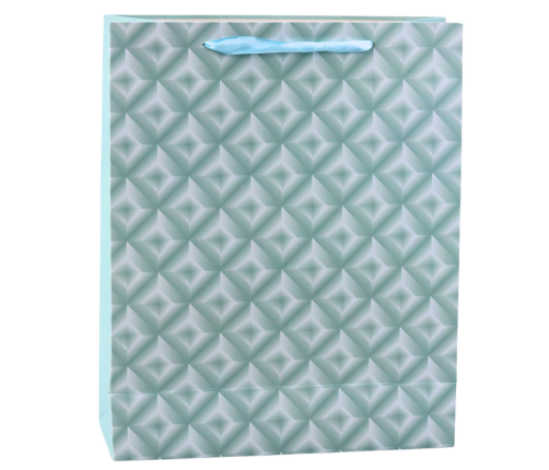 Embossed Gift Bag Blue Turquoise 32 x 26 x 10cm