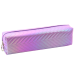 School Pencil Case Organizer Holographic Herringbone Purple 21x6cm