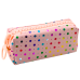 School Pencil Case Organizer Colorful Dots Large Zipper Pink 21x8cm