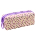 School Pencil Case Organizer Mermaid Scales Pattern Large Purple Zipper 21x8cm