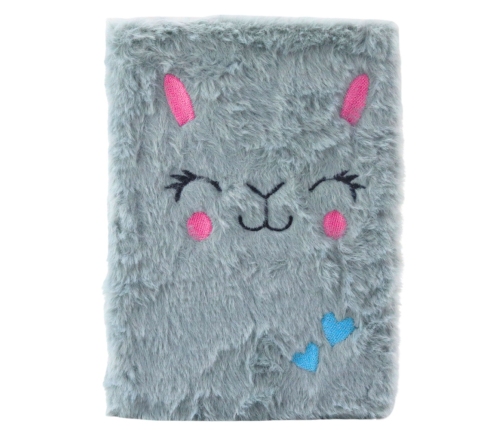 Plush Notebook Notebook Lined Gray Hare A5 80 Sheets