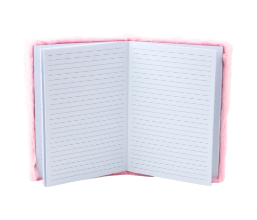 Plush Notebook Notebook Lined Crystal Hearts Pink A5 80 Sheets