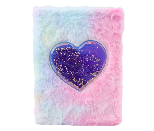 Plush Notebook Notebook Lined Heart With Confetti Pastel A5 80 Sheets