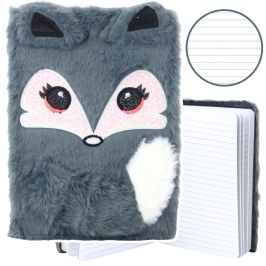 Plush Notebook Notebook Lined Gray Fox A5 80 Sheets Plush Notebook Notebook Lined Gray Fox A5 80 Sheets