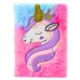 Plush Notebook Notebook Lined Unicorn with Golden Horn A5 80 Sheets