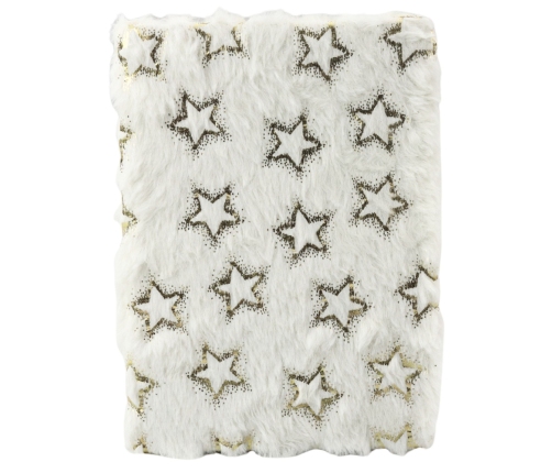 Plush Notebook Notebook Lined Gold Stars White A5 80 Sheets