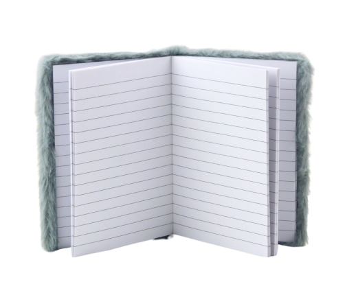 Plush Notebook Lined Shiny Star Gray A6 80 Sheets