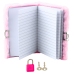 Plush Diary Notebook with Padlock and 2 Keys Heart Pink A6 80 Sheets