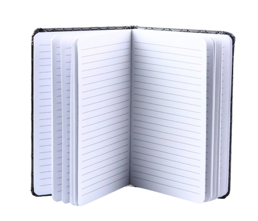 Lined Notebook Glitter Patches Black B6 80 Sheets