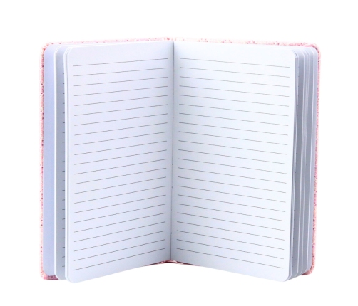 Notatnik W Line Brokatowy Naszywki Różowy B6 80 Kartek