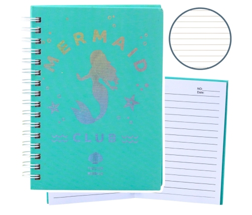 Holographic Mermaid Turquoise Lined Notebook A6 80 Sheets