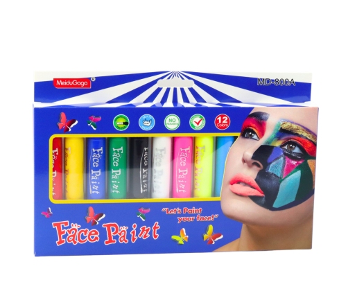 Face Painting Set - Marker Pens - Colored Pencils - 12 pcs