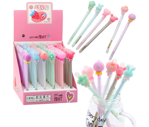 Gel Pen with Eraser, Diamond Cap, 0.5mm