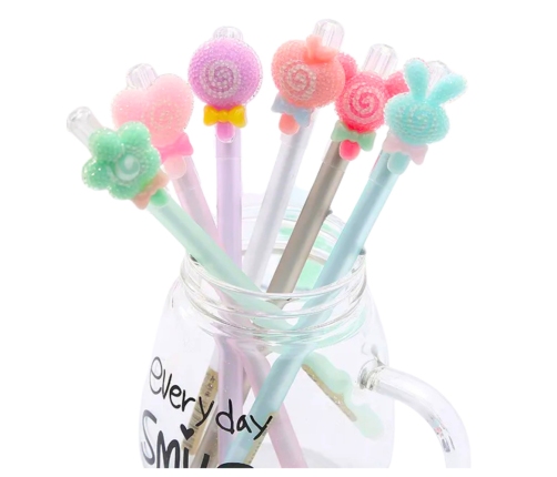 Gel Pen with Eraser, Diamond Cap, 0.5mm