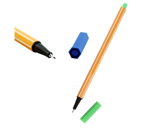 Set of Fineliners Office School Thickness 0.4mm Colored 12pcs