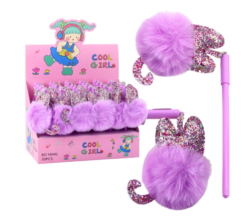 Gel Pen with Purple Cap and Blue Ink 17cm 0.5mm