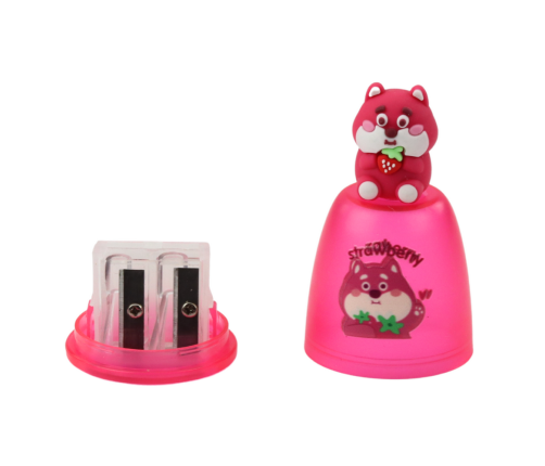 Sharpener For Thick And Thin Pencils With Container Pink