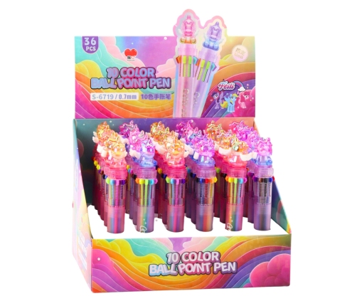 Unicorn Ballpoint Pen Multicolor Automatic For Children 10 in 1 Mix