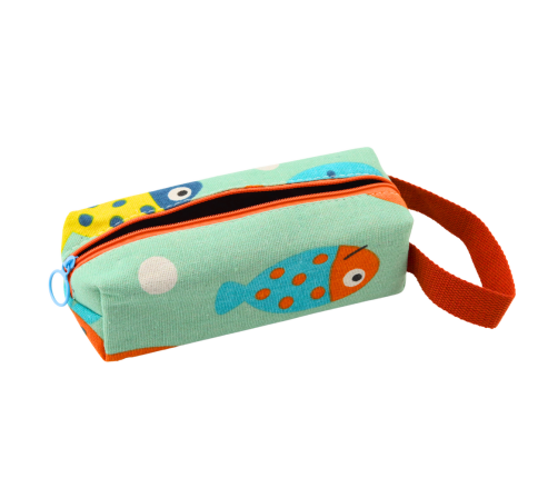 School Pencil Case Fish Kit Green Handle