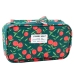 School Pencil Case Organizer Roomy Additional Pocket Cherries Green 21.5cm